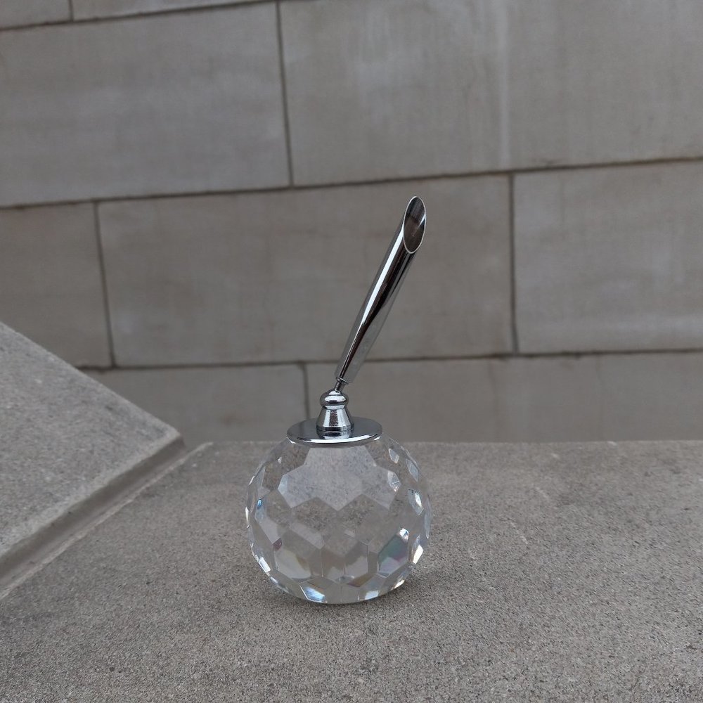 Waterford Crystal Desktop Pen Holder - Golf Ball Shape - Gothic  logo ma…